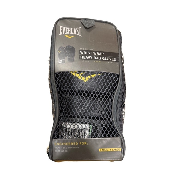 Everlast Other - Everlast Black Wrist Wrap Heavy Bag Gloves L/XL EUC!